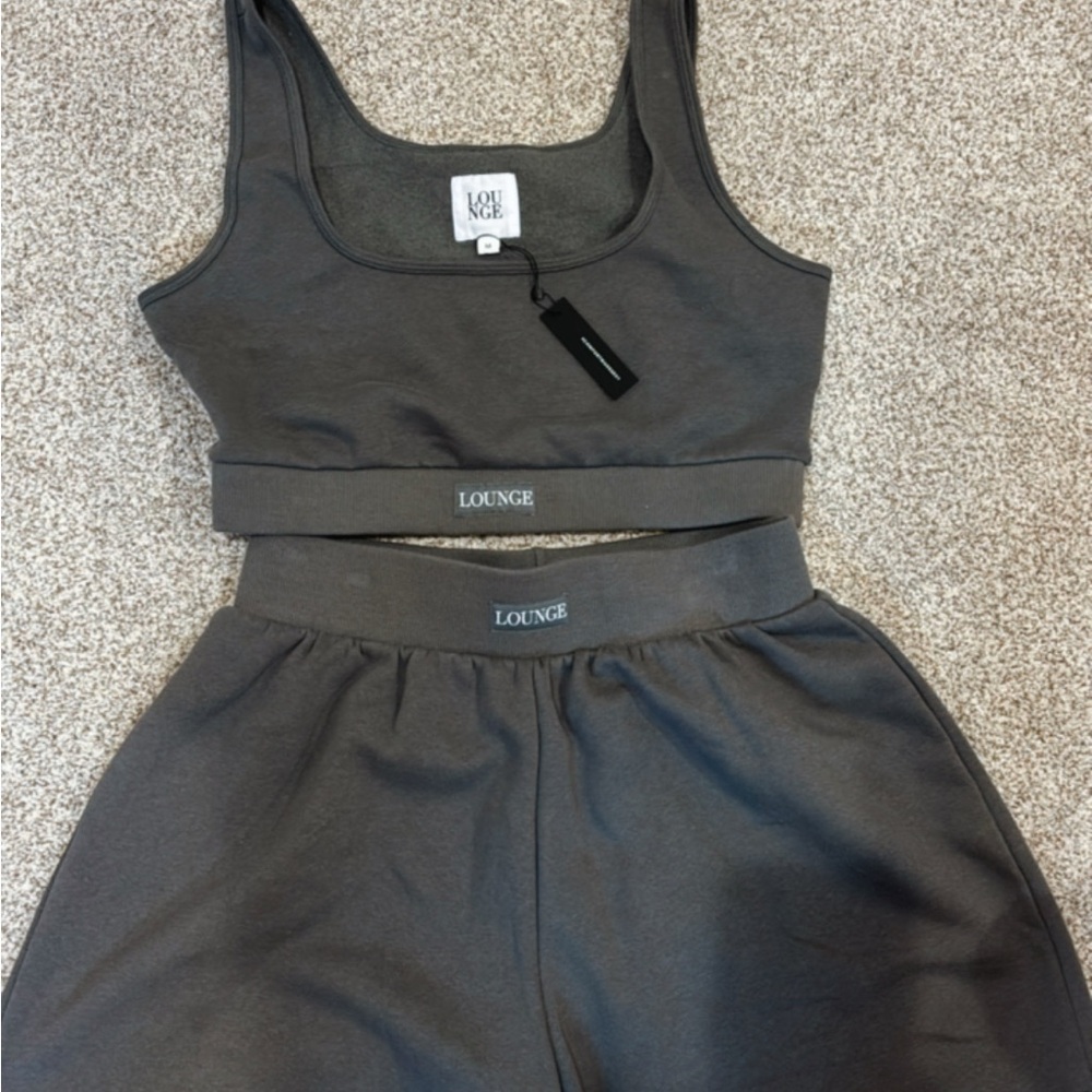 NWT Lounge Brand Matching Women’s Set In Gray, Tank Top And Shorts, Brand New!